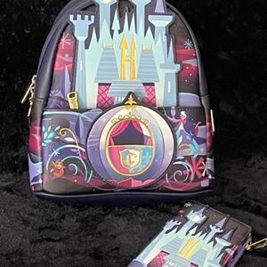 Loungefly Cinderella Castle Backpack and Wallet